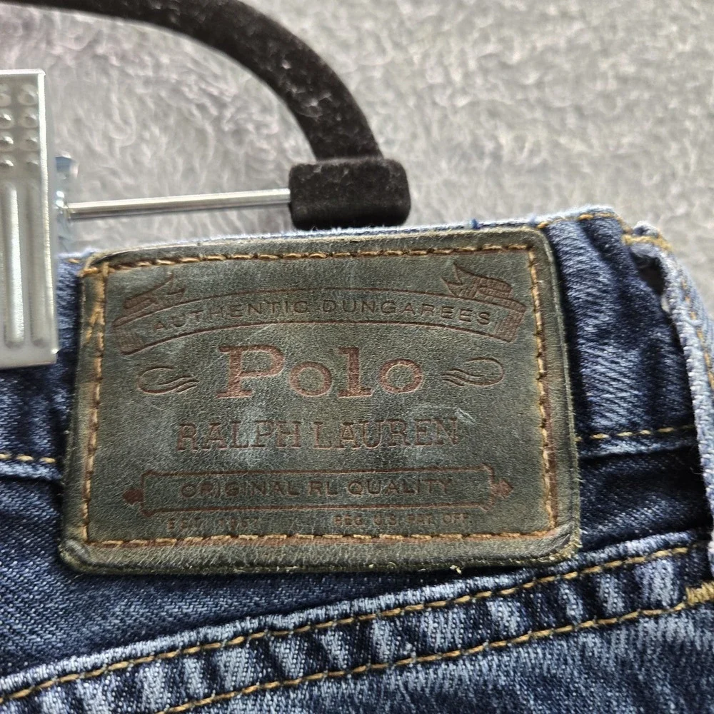 Polo Ralph Lauren Men Jeans 38X30 Blue Whisker Hampton Relaxed‎ Grunge 27